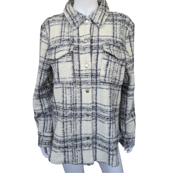 BB DAKOTA Plaid Button Down LONG SLEEVE WOMEN'S TOP Shirt Jacket Cardigan - Picture 10 of 12